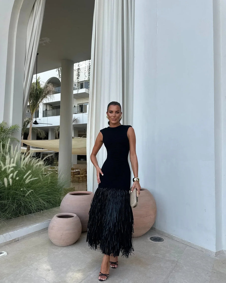 Aline™ — Lange Jurk met Franjes