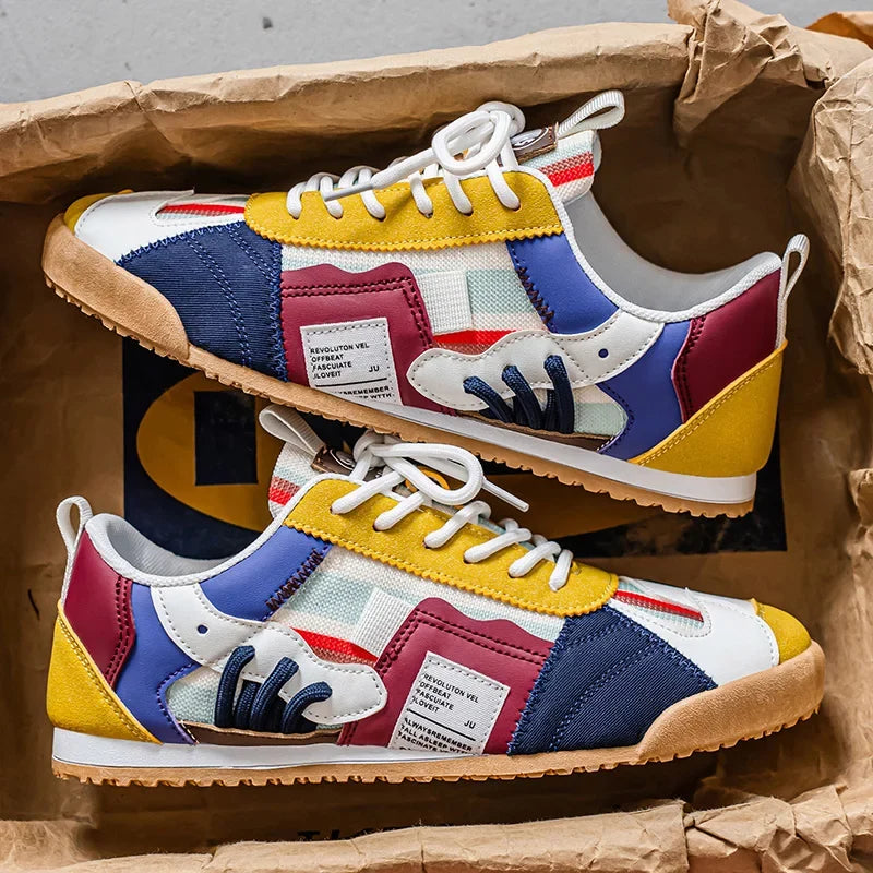 Gino | Heren sneakers met color-block-details