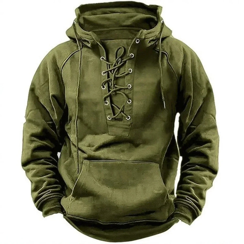 Hoodie met Veterdetail