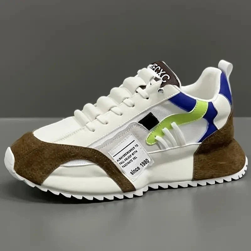 Sneakers Giuliano | Patchwork in multikleur van suède en leer