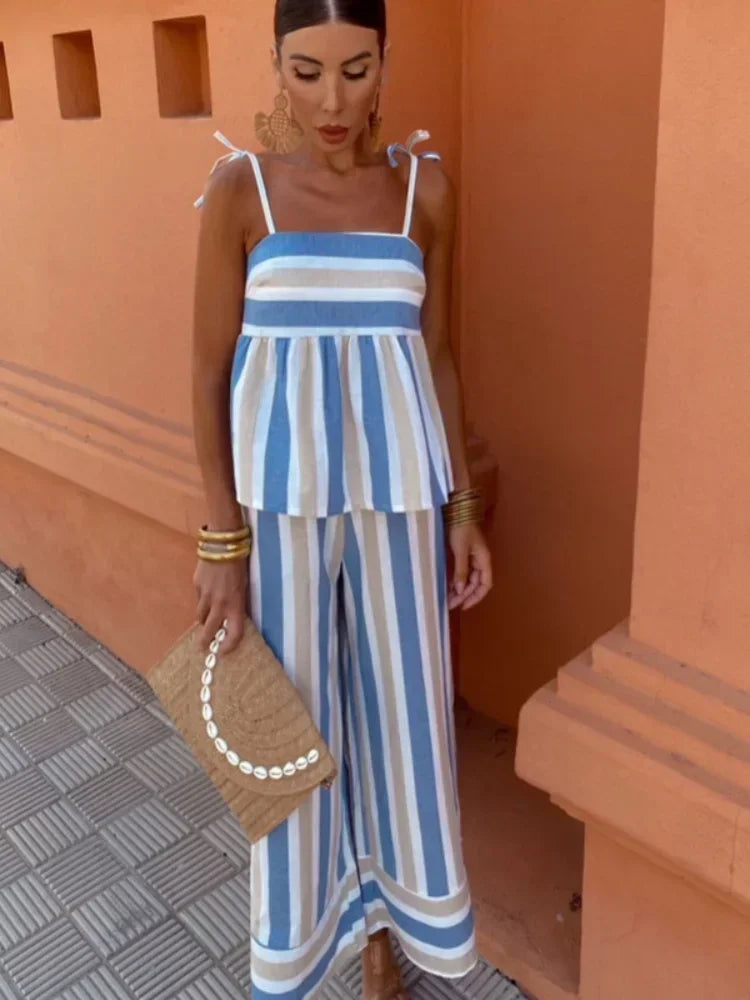 Hanne™ — Zomerse Set met Print & Pantalon