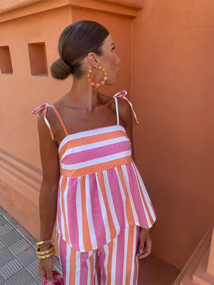 Hanne™ — Zomerse Set met Print & Pantalon