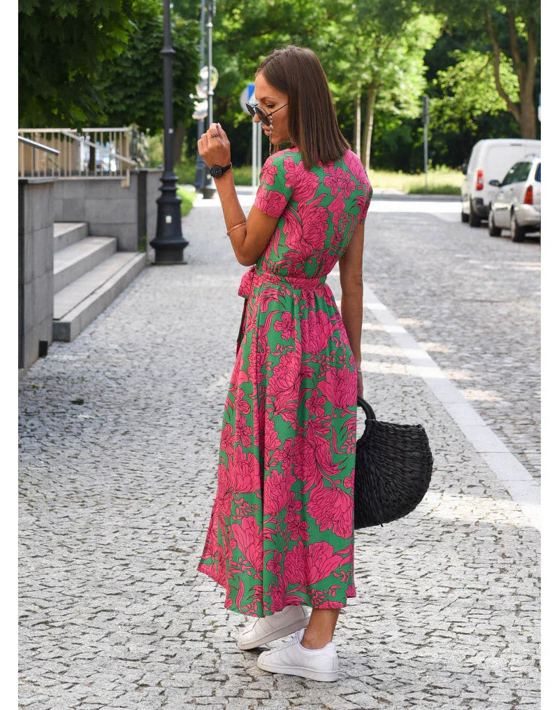 Julia – Elegante V-halsjurk met Flatterend Model