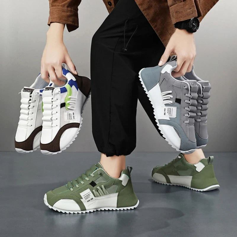 Sneakers Giuliano | Patchwork in multikleur van suède en leer