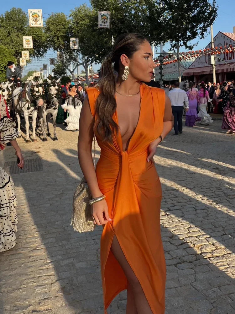 Moriah™ — Vloerlange Jurk met Elegante Plissé