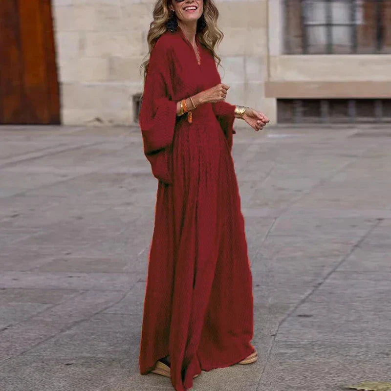 Crystal™ — Lange Jurk met V-hals