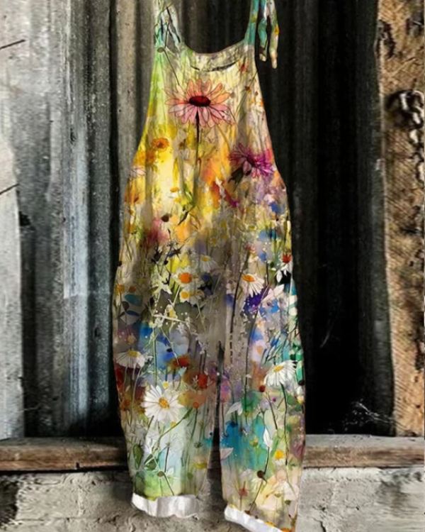 Vintage bloemen jumpsuit - moeiteloos stijl en comfort voor dames
