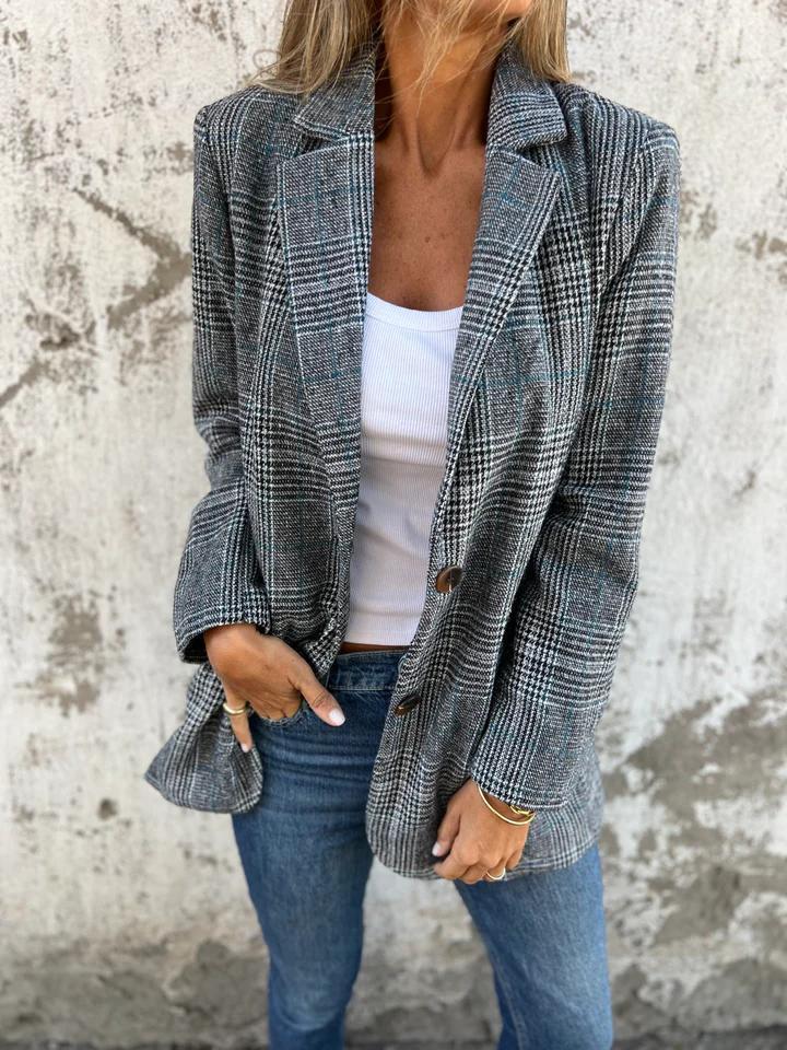 Noemi™ — Casual Blazer met Klassieke Ruit