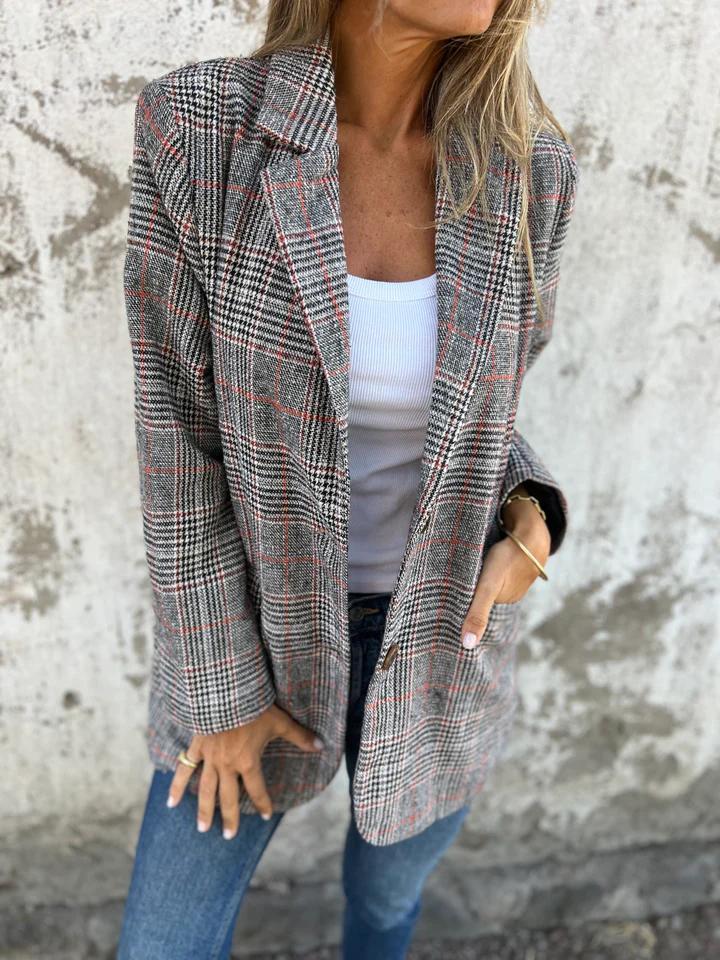 Noemi™ — Casual Blazer met Klassieke Ruit