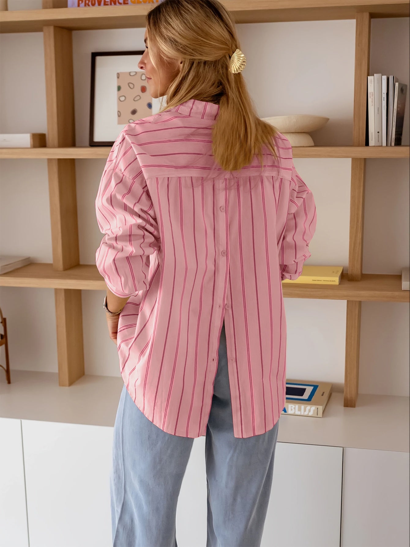 Élodie™ — Gestreepte Blouse met ‘Smile’-Detail