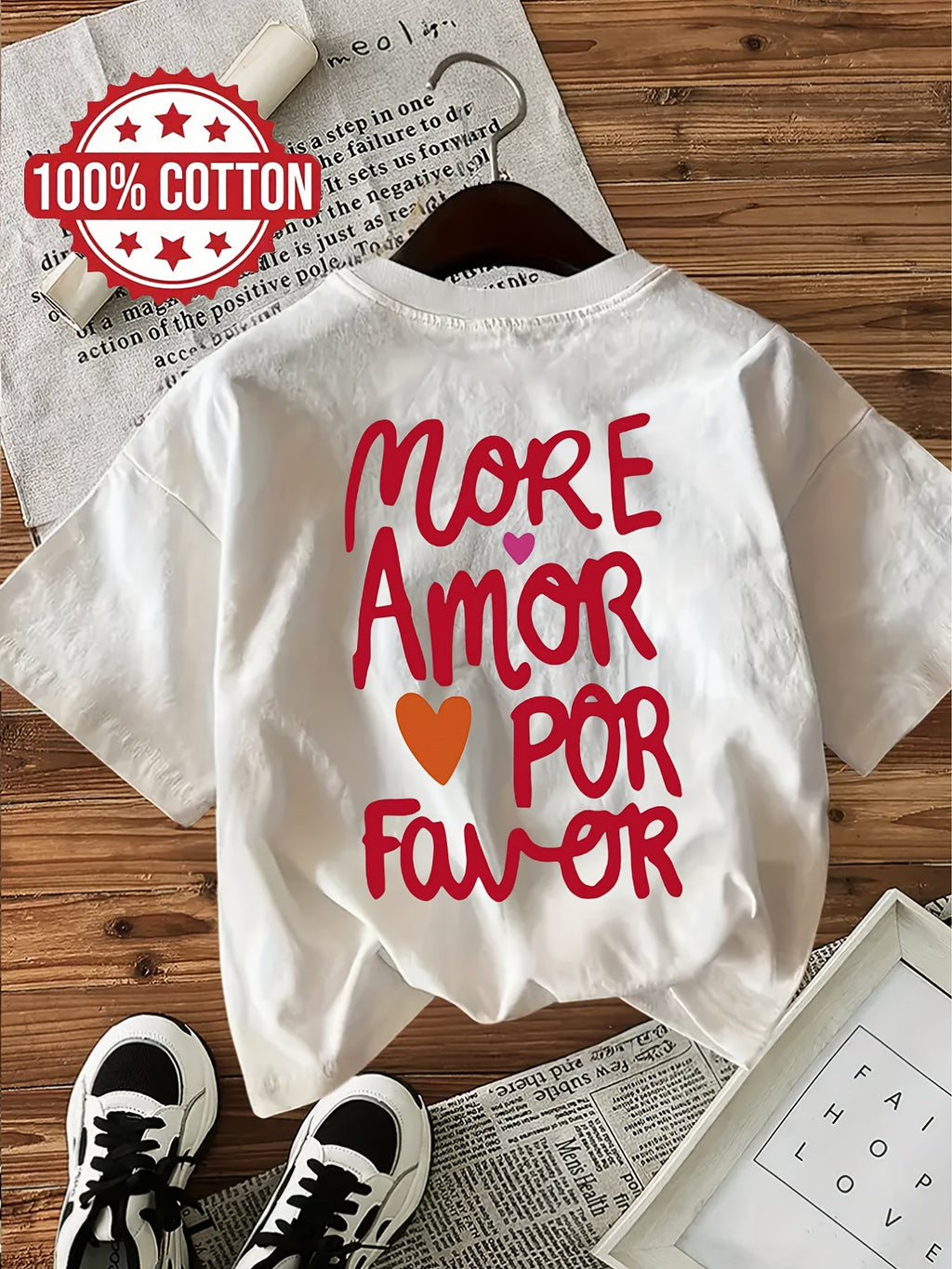 Amora™ — Lichtroze T-shirt met Positieve Quotes