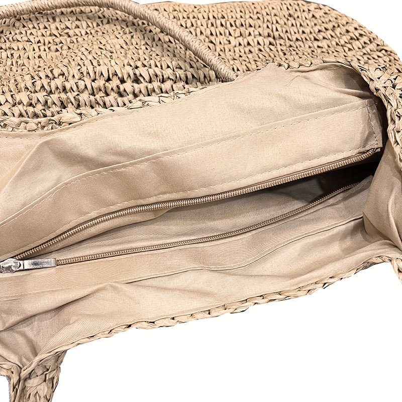 Marisol | Schoudertas van gevlochten stro - hazelnootkleur