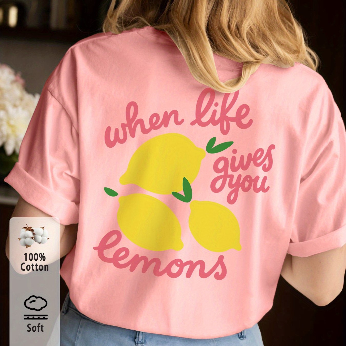 Lemonie™ — Witte T-shirt met Vrolijke Citroenprint