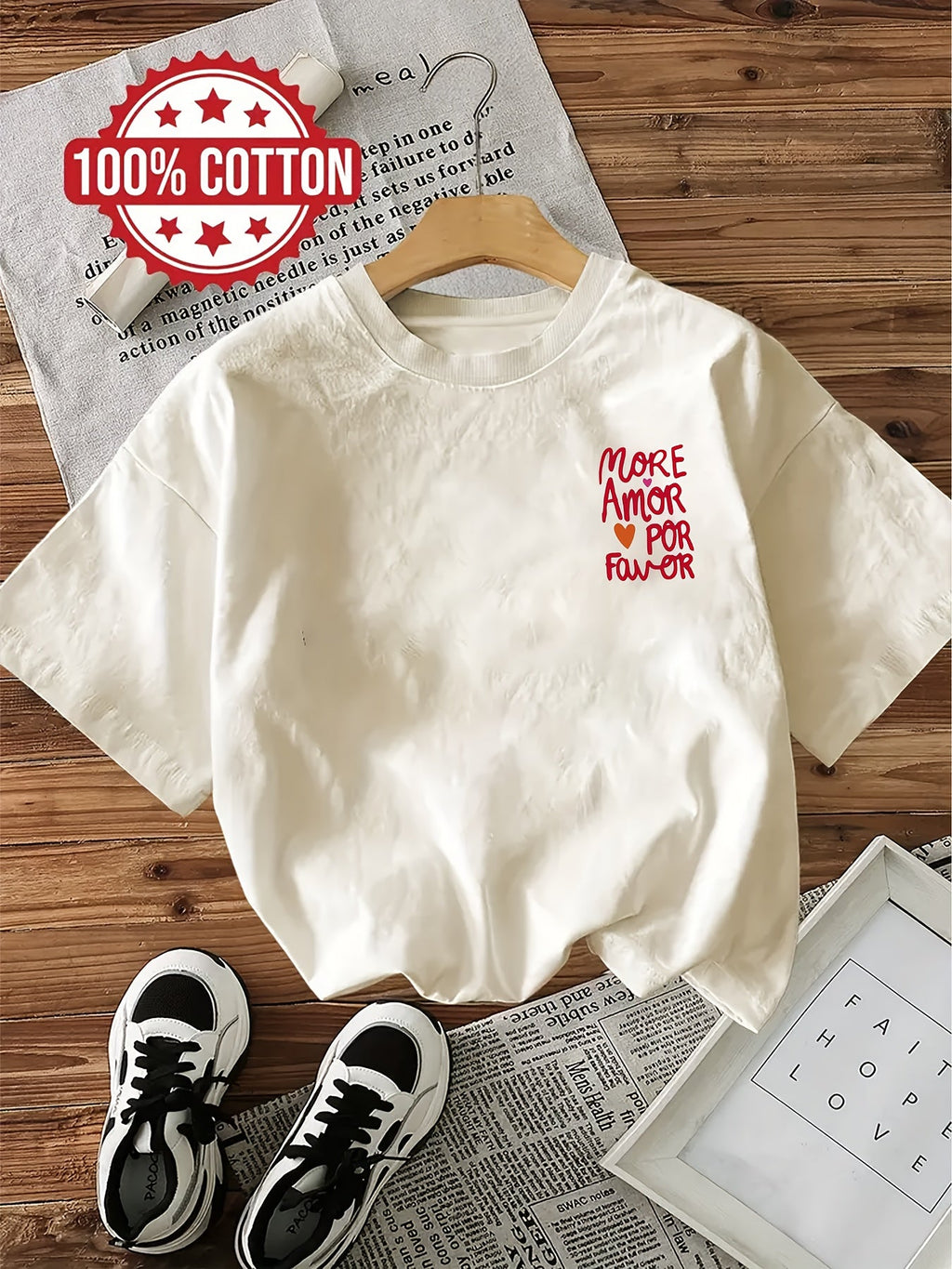 Amora™ — Lichtroze T-shirt met Positieve Quotes