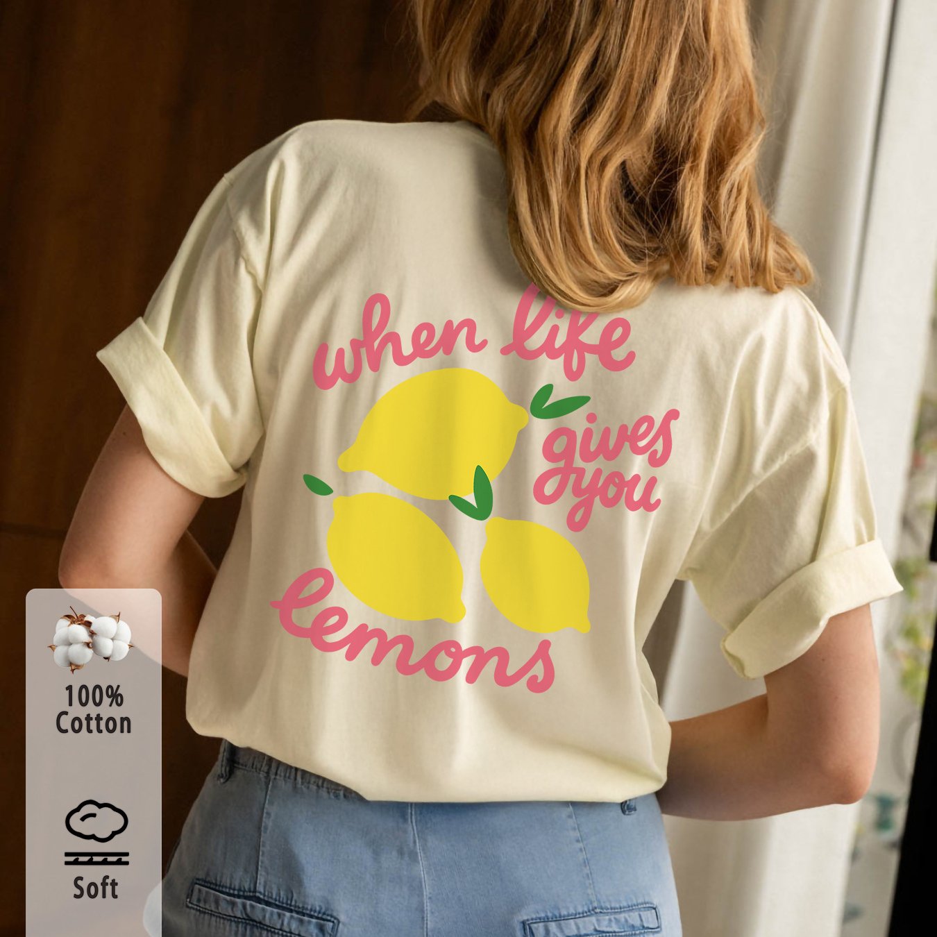 Lemonie™ — Witte T-shirt met Vrolijke Citroenprint
