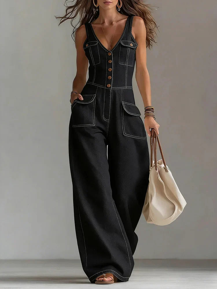 Sofia | Jumpsuit in denim, relaxte pasvorm