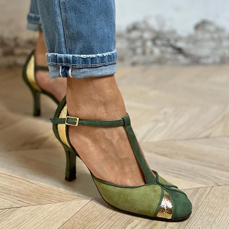Agnès | T-Bar pumps met twee kleuren