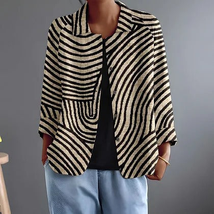 Elise | Elegante Gestreepte Blazer