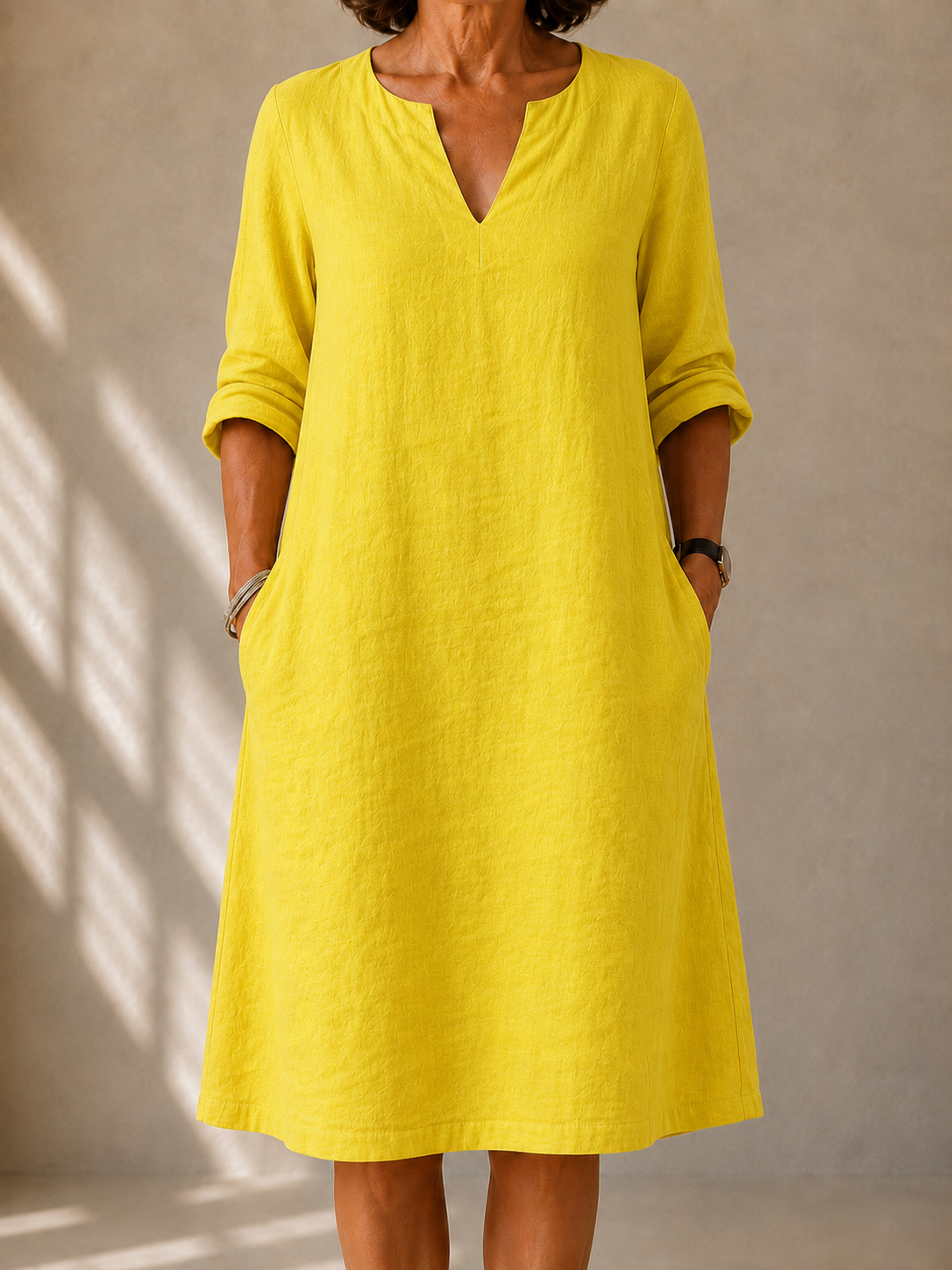 Jurk met V-hals Sylvie
