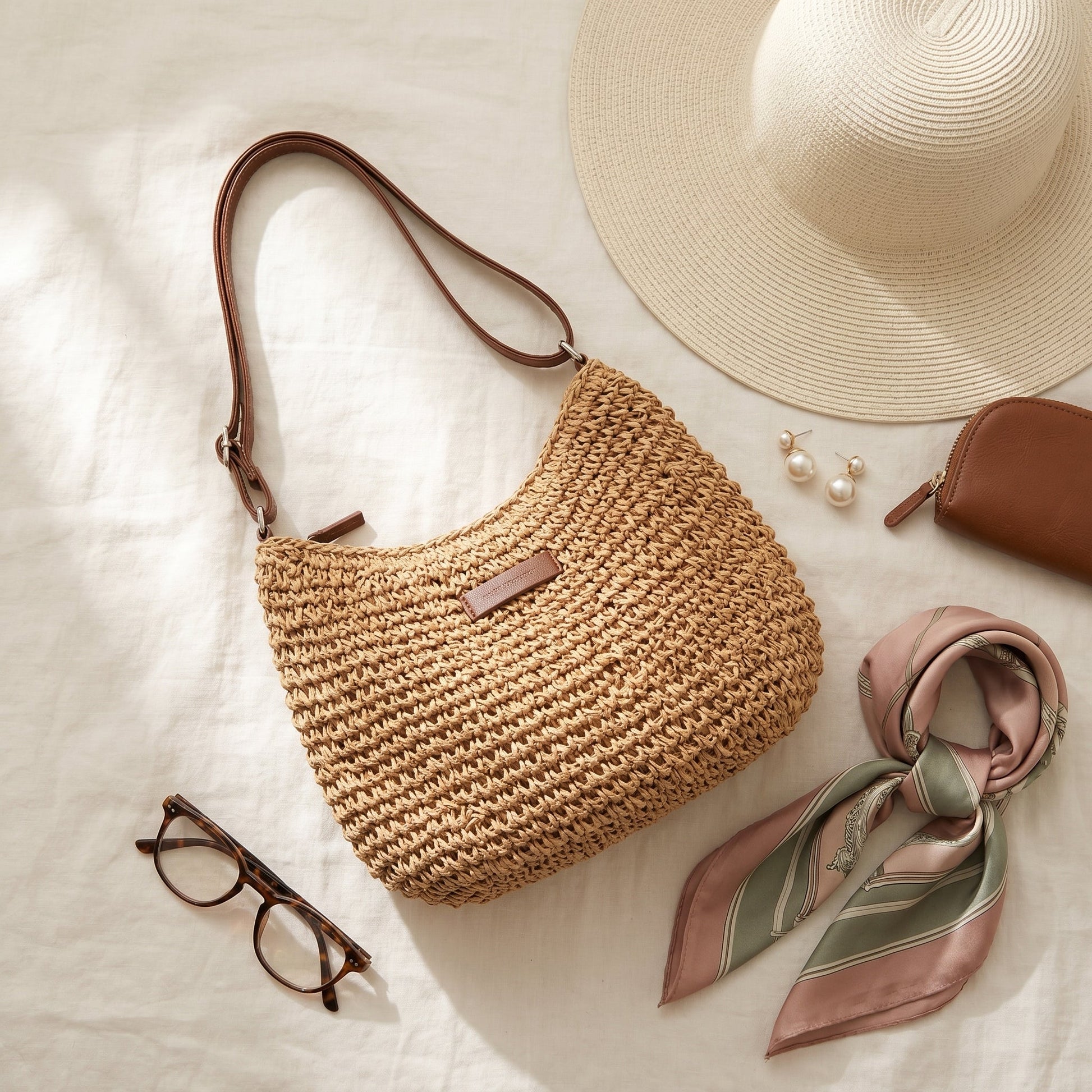 Colomba | Elegante gevlochten tas - khaki