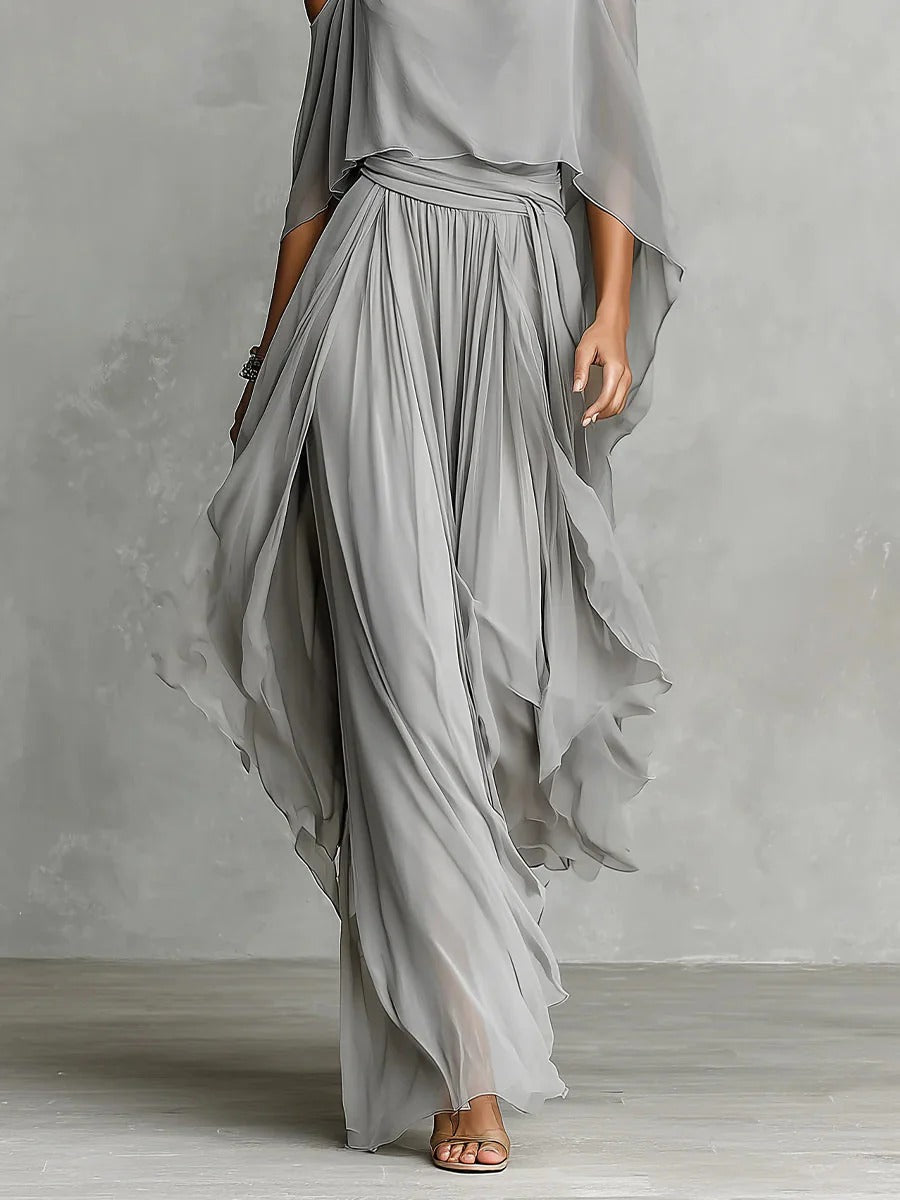Isabella | Elegante Grijze Tweedelige Set