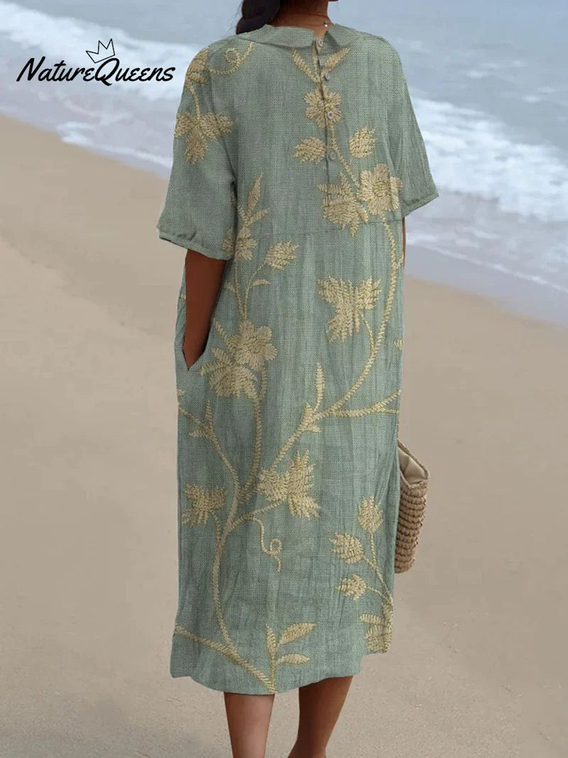 Anaëlle | Bloemenjurk met Kraag