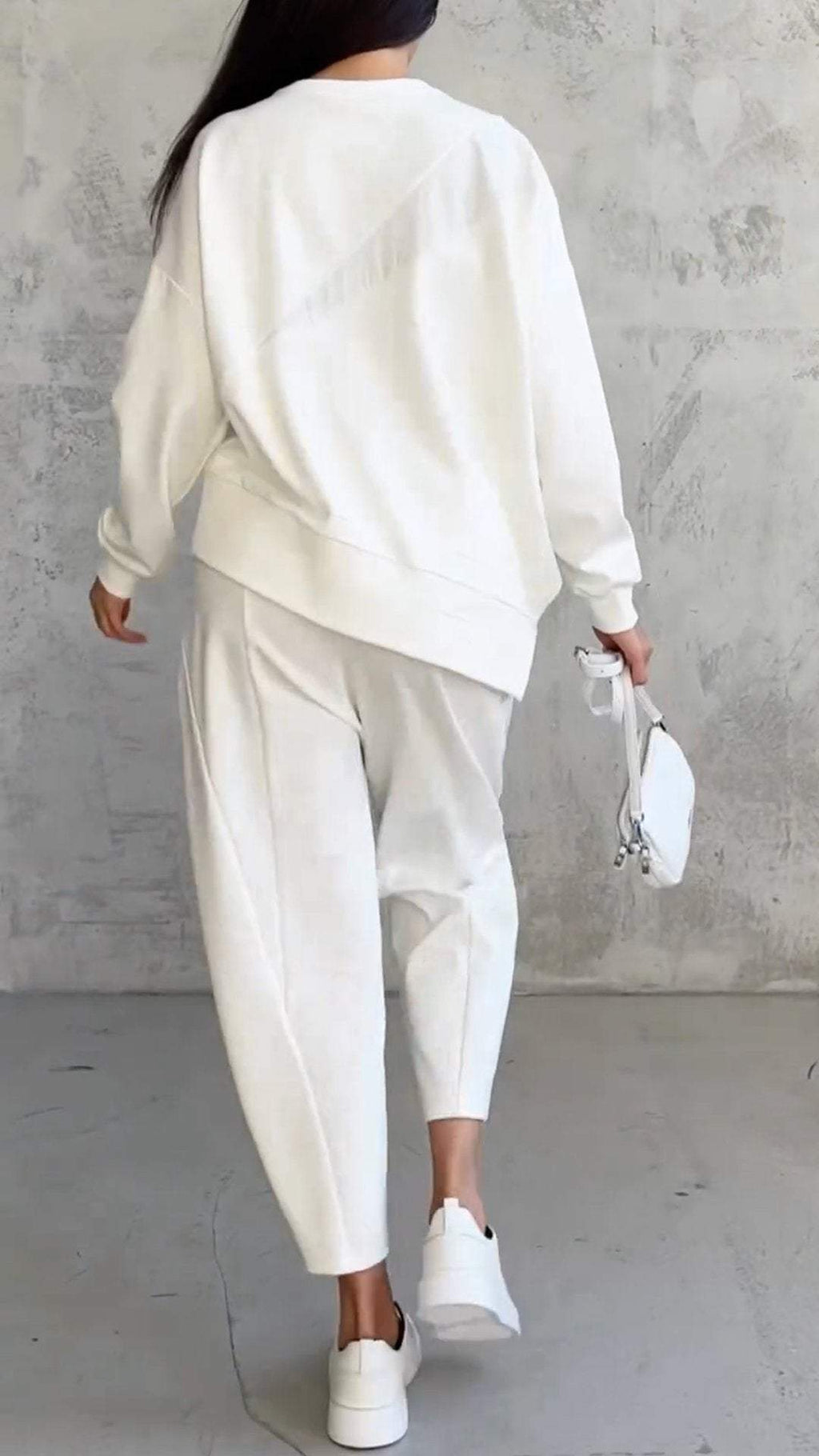 Floriana™ — Elegant Tweedelig Set met Ronde Hals en Lange Mouwen