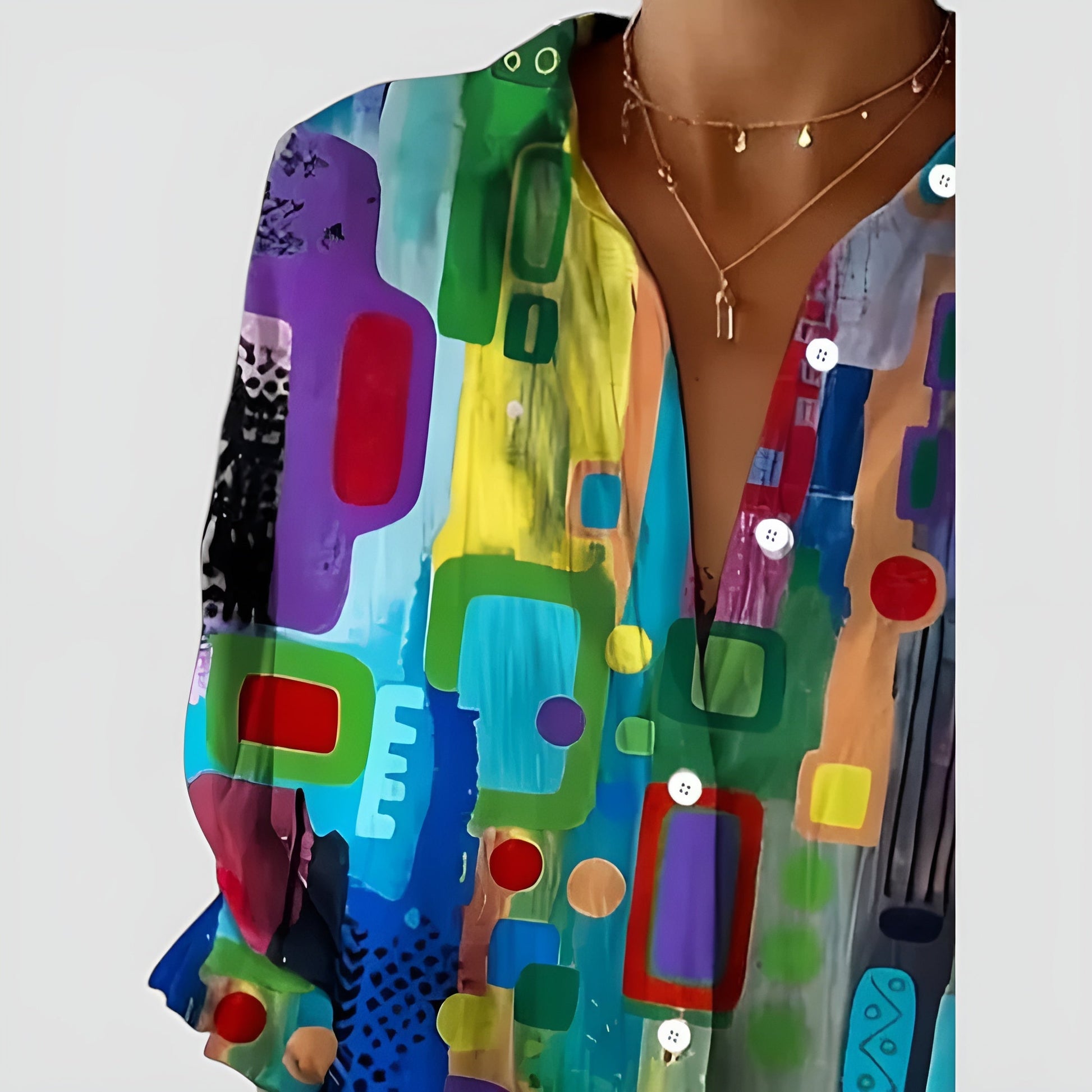 Edna™ — Blouse met Geometrisch Patroon