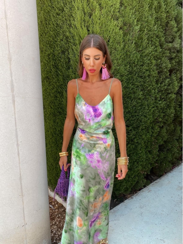 Anisten™ — Jurk met Zachte Kleuroverloop en Losse Sjaal