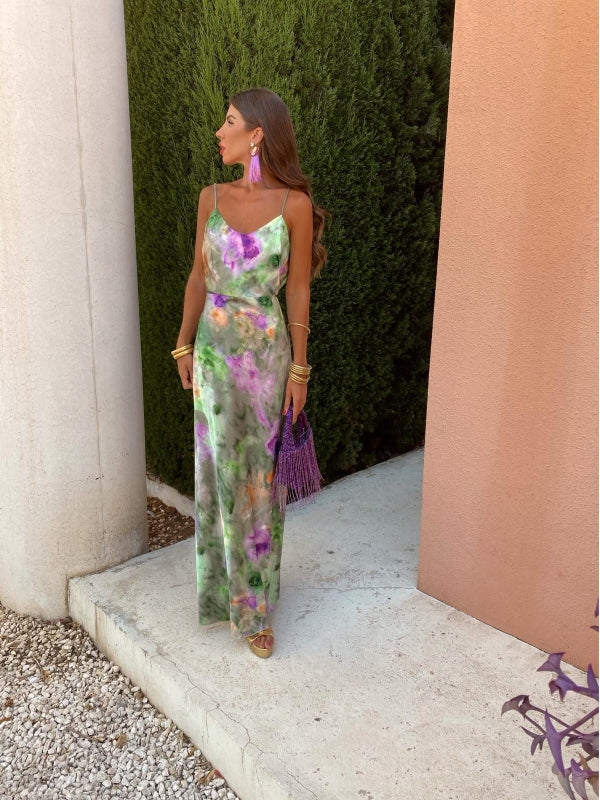 Anisten™ — Jurk met Zachte Kleuroverloop en Losse Sjaal