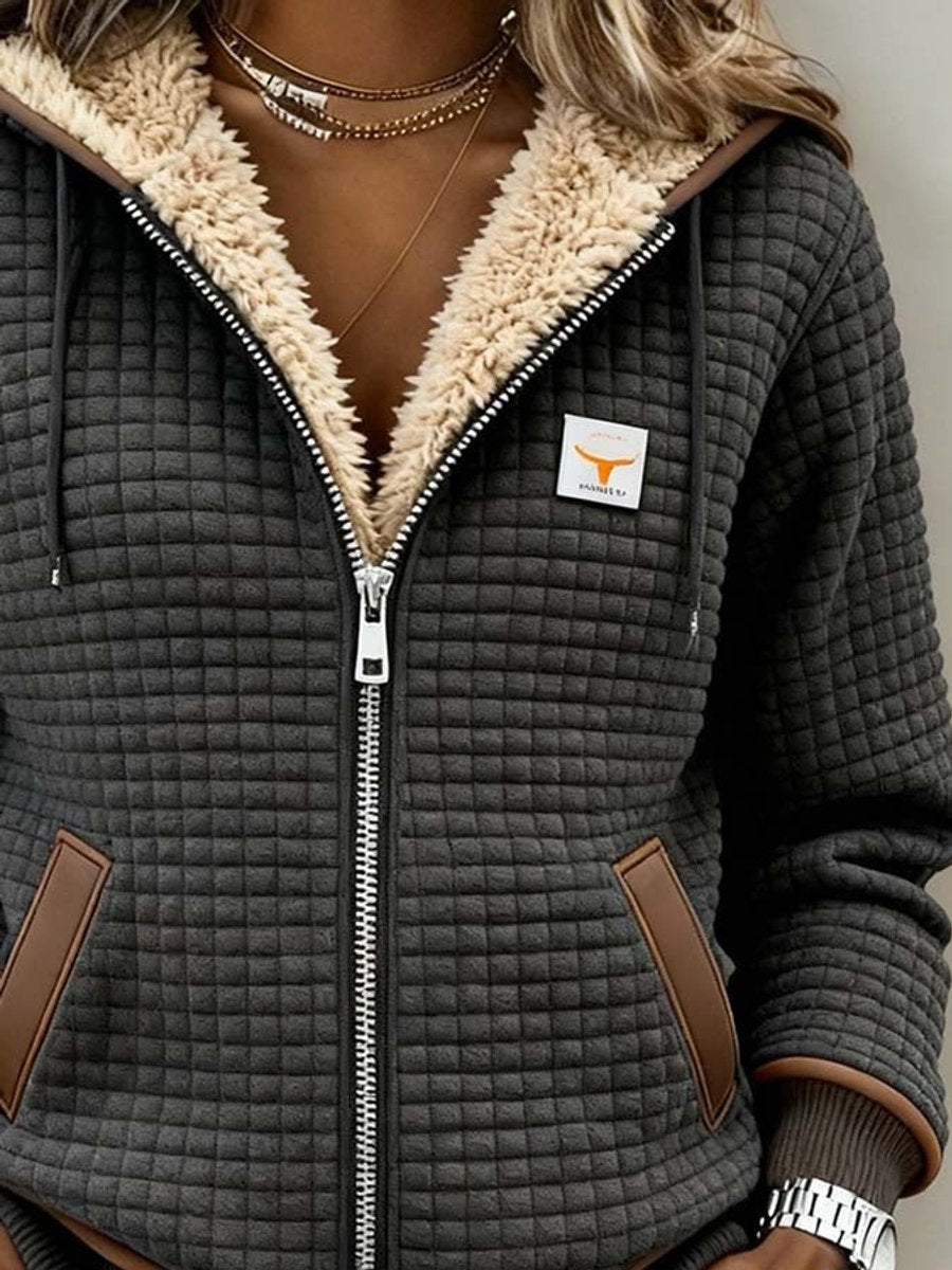 Emma | Gequiltte Sherpa-Jas met Capuchon en Ritssluiting