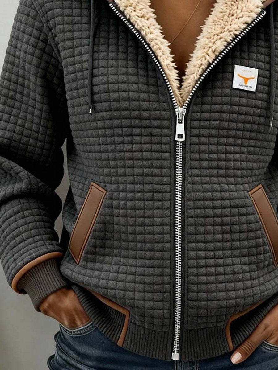 Emma | Gequiltte Sherpa-Jas met Capuchon en Ritssluiting